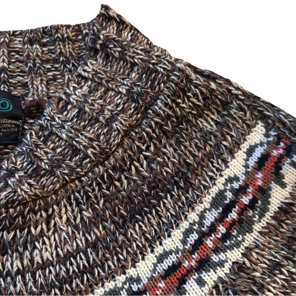 🐴Vintage Fair Isle Marled Zipper Cardigan, Size Small - Picture 5 of 9